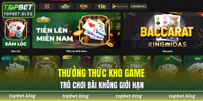 Chơi game bài thỏa thích không giới hạn